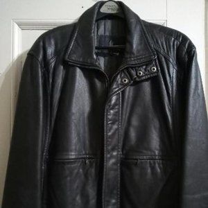 London Fog mens  leather bomber jacket